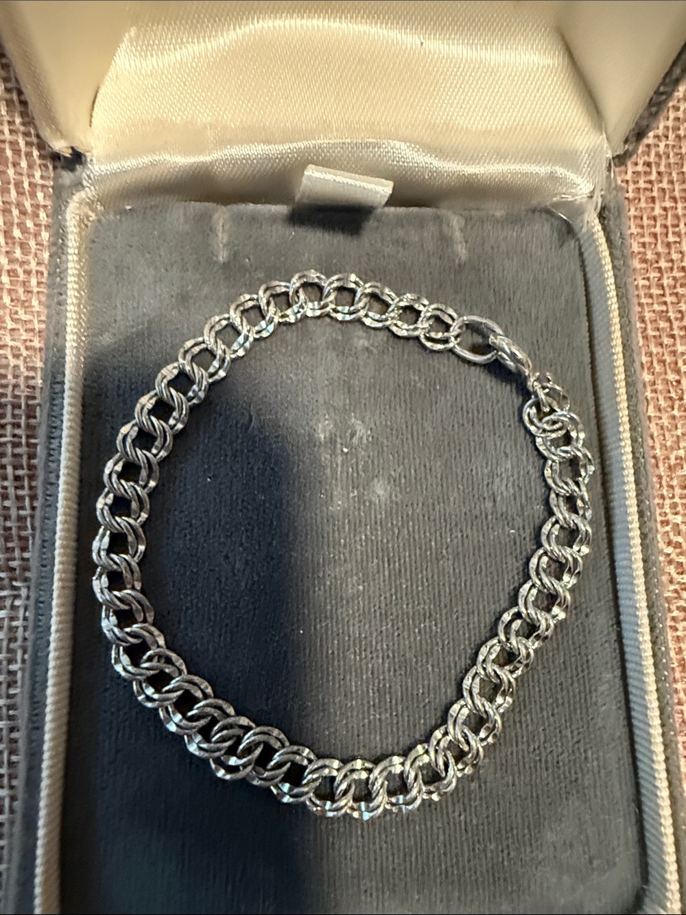 Sterling Silver Double Link Bracelet - Silver